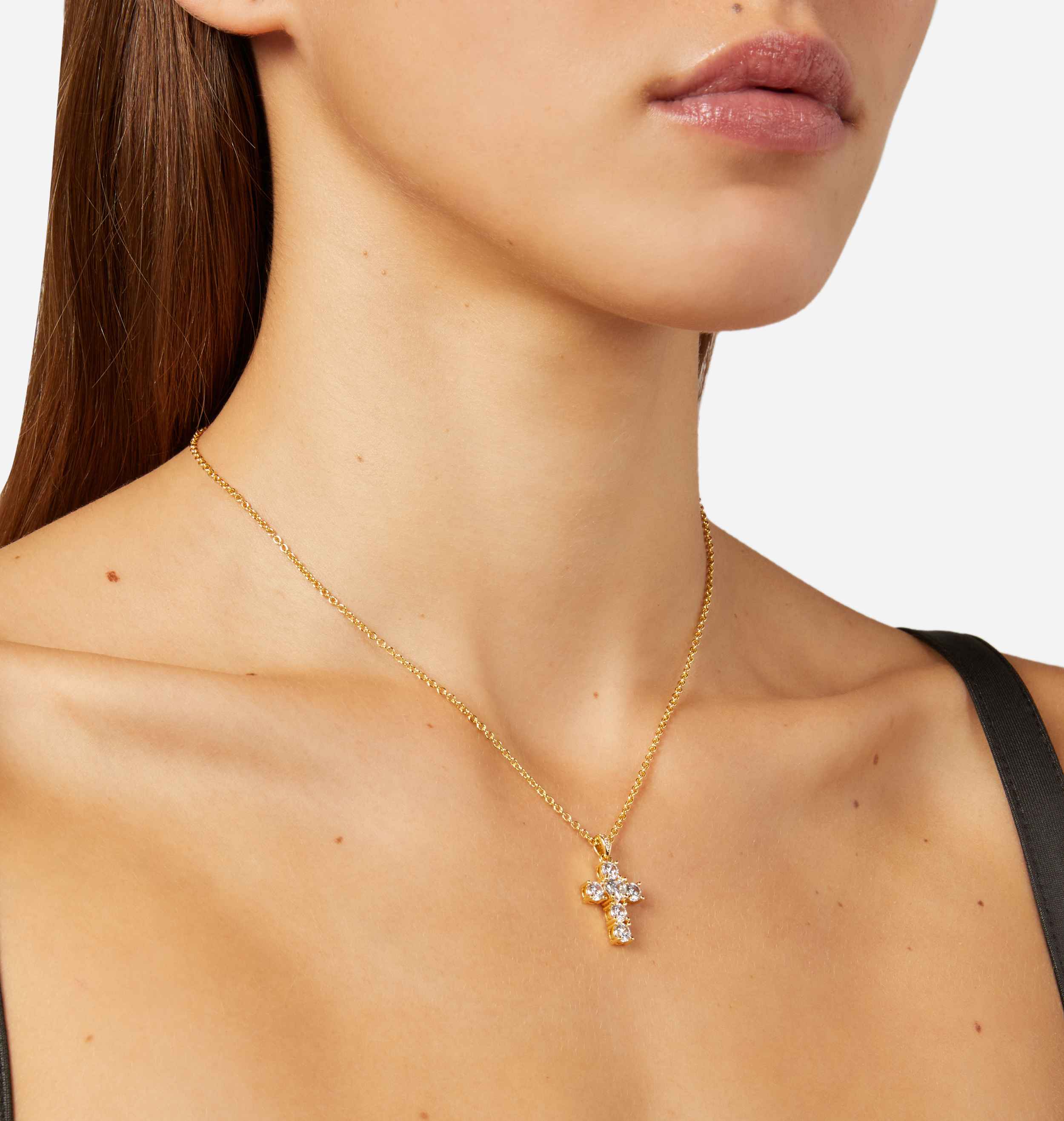 Collana Donna Chiara Ferragni Acciaio Croce Classica Zirconi Bianchi J19AWC10